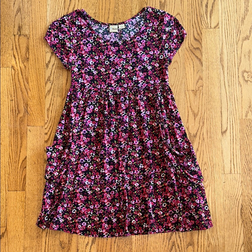 Mudd Pink and White Flutter Sleeve Sundress